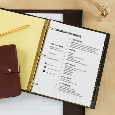 Avery A-Z Dividers for 3 Ring Binders, 25-Tab Sets, Pre-Printed Black Leather Tabs, 3 Binder Divider Sets (21350) 3 Sets